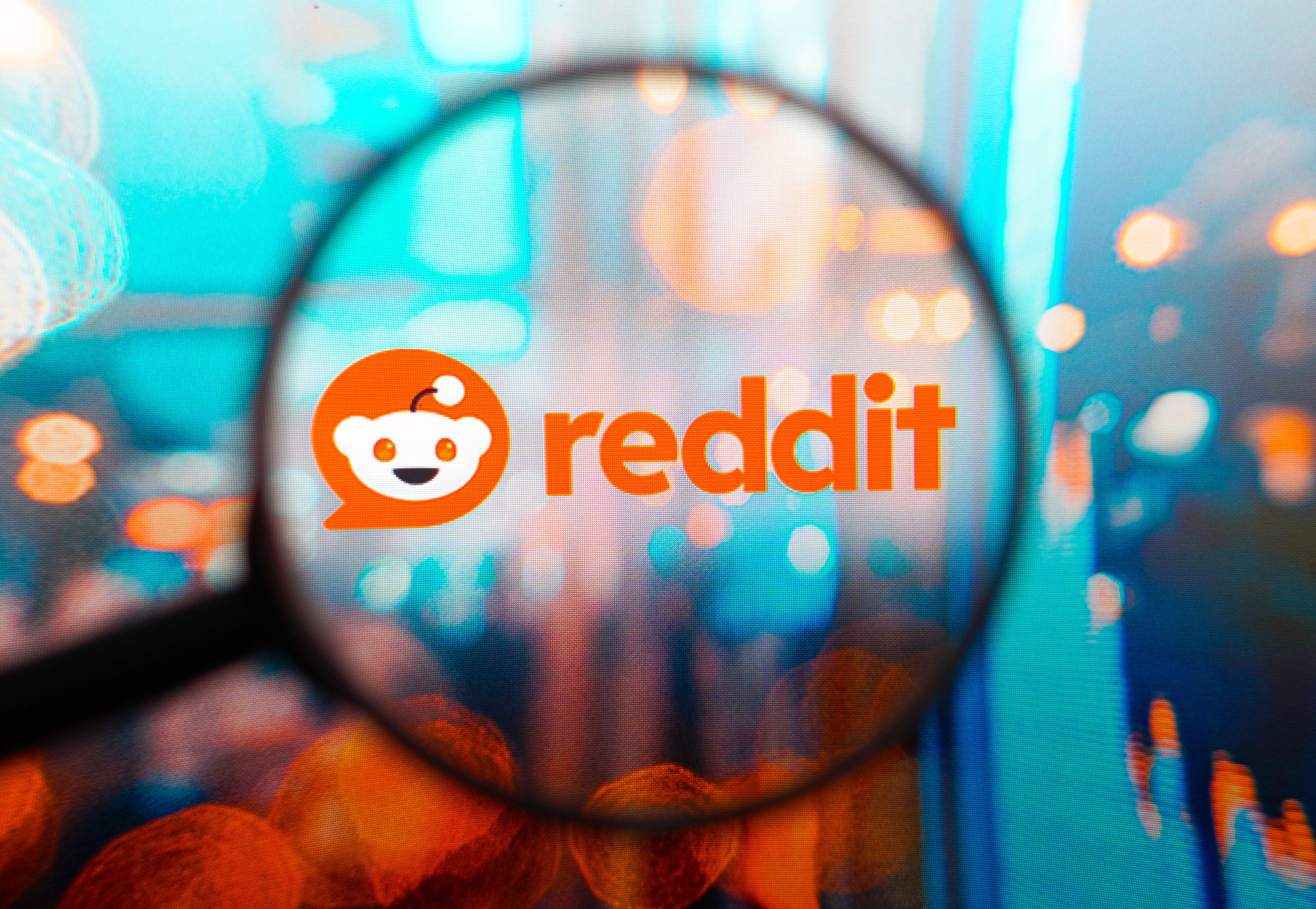 reddit logo under magnifying glass