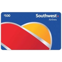 a southwest airlines gift card for $500