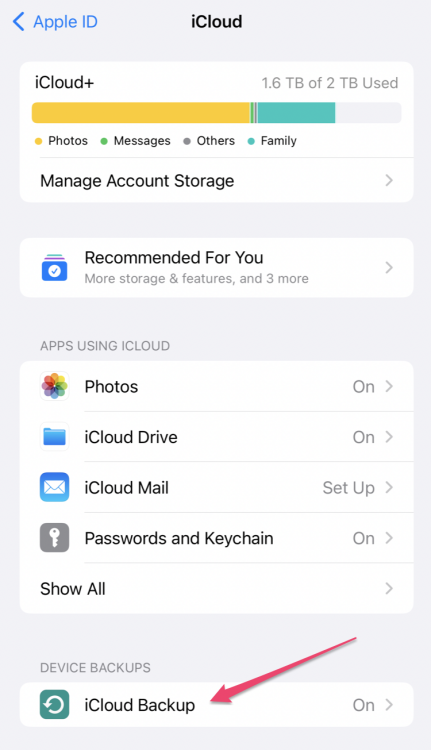 iCloud page